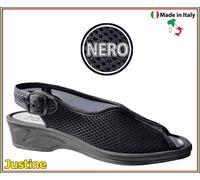 Sandali Donna in Tessuto Comodi Zeppa Ortopedici con Cinturino Justine 800