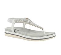inblu Sandali Infradito Donna con Strass e Elastico, Morbido Plantare in Tessuto Imbottito, Argento, 37 EU