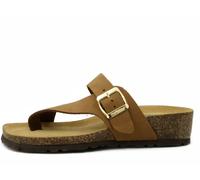Sandali Donna Infradito in Pelle Marrone Zeppa Bassa 4 BIONATURA
