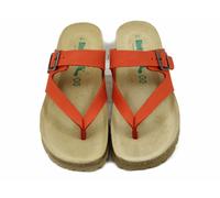 Sandali Donna Infradito in Pelle Rosso Zeppa Bassa 4 BIONATURA