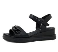 Sandali Donna Neri con catena Zeppa Media 5 cm LUMBERJACK