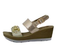 Sandali Donna Oro Comodi con Zeppa 6 cm e Plateau INBLU