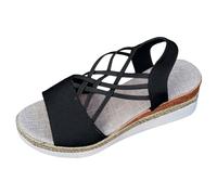 sandali donna piattaforma donna donna punta aperta con cinghie elastiche, comodi per la spiaggia e l'uso quotidiano. Sandalo donna suola spessa Sandalo donna paillettes con strass tacco alto, Le Noir