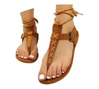 Sandali Donna Piatti Estate Boemia un Vecchio Stile Greco Infradito da Spiaggia Clacchette Confortevoli Scarpe Ortopediche con Cordini Sandali Gladiatore Donna Estate per Spiaggia Vacanze e Quotidiane