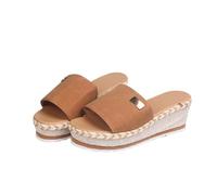 Sandali Donna Tacchi Piattaforma Fashion Cuneo Open Toe Espadrilles Casual Estate Scivolare Su Scarpe Sandali a Piedi Vestiti(Size:37 EU,Color:Marrone)
