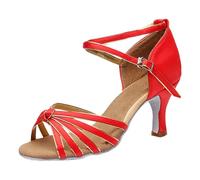 Sandali Donna Tacco Alto Zeppa Eleganti Estive Scarpe da Ballo Cha Cha da Donna Standard Con Tacco e Suola Morbida Sandali Con Medio Per Basso Scarpe (Hot Pink 39)