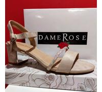 SANDALI DONNA tacco basso Pelle Pu prestigiosi 35 36 37 38 39 40 Prestigiosi