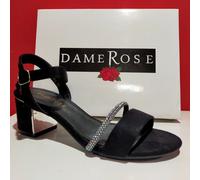 SANDALI DONNA tacco basso Pelle Pu prestigiosi 35 36 37 38 39 40 Prestigiosi