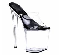 Sandali Donna Trasparente Sexy Fashion Pole Lap Dancing Stripper Platform Open Toe Pole Dance Party Evening Prom 20Cm/7.87In Scarpe Plus Size Uomini Pompe,Clear,35 EU
