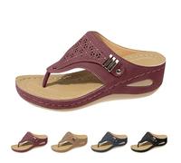 Sandali Donna Zeppe Piattaforma Pantofole Ete Confortevoli Sandalo Camminare A Punta Aperta Flip Flop Traspirante Moda Antiscivolo Spiaggia Scarpe Tempo Libero, 1 2 Viola, 44 EU