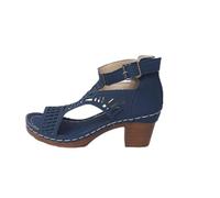 Sandali e ciabatte da donna 2026 Arch Fit Support fascite plantare ortopedici sandali con zeppa estivi da spiaggia comodi imbottiti comodi da passeggio slip on pantofole scarpe, Blu, 38.5 EU