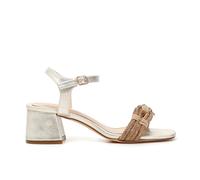 Sandali eleganti Cafè Noir LB9020 platino con strass tacco 5 cm List €89,99 -20%