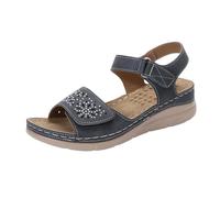 Sandali eleganti da donna con tacco, comodi sandali glitterati con cinturino regolabile, plantare morbido e imbottito, suola antiscivolo per camminare in modo sicuro, scarpe estive, Blu, 37 EU