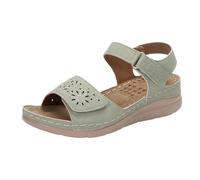 Sandali eleganti da donna con tacco, comodi sandali glitterati con cinturino regolabile, plantare morbido e imbottito, suola antiscivolo per camminare in modo sicuro, scarpe estive, verde, 36 EU