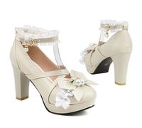 Sandali eleganti da donna con tacco medio dal design solido per l'uso quotidiano in vacanza, beige., 41 EU