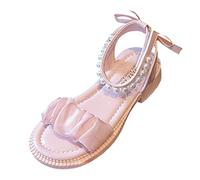 Sandali eleganti da ragazza con suola morbida per principesse estive, moda per il tempo libero, Colore: rosa., 27 EU Stretta
