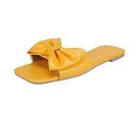 Sandali Eleganti Donna Cerimonia Ciabattine Mare non Sandals Solid Ladies Colore Breathable Bow Wear Sandali da donna Trekking Estive Ciabatta Estiva (Yellow 41)
