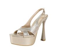 Sandali Eleganti Donna Oro Chiaro Punta Pesce Senza Lacci, Scarpe Formali per Matrimoni e Banchetti,d'oro,38 EU