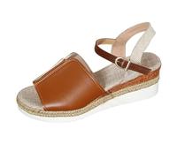 Sandali Eleganti Donna Scarpe Per Camminare Sandali da spiaggia casual con fondo piatto e di pesce da donna in Europa e negli Stati Uniti con grandi Zeppe Estive Scarpe Eleganti (Brown 39)