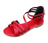 Sandali eleganti tinta unita piatti per le donne Primavera Falt Sexy Trendy Spiaggia Estate Vacanze Comode 2025 Casual Gladiatore Carino Stringa Signore Sandali Piatti Comodi Elegante Estate Lavoro
