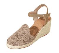 Sandali espadrillas Zeppe donna estate con piattaforma scarpe a punta chiusa, comfort alla caviglia, vintage per vacanza, tacco, sandali espadrillas, donna per matrimonio, sera o uscita vestita