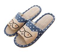 Sandali Estate Ciabatte Estive Sandali Outdoor Pantofole Antiscivolo in Cotone e Lino, per Interni, per la casa, Punta, Scarpe Traspiranti per la Camera da Letto (Navy, 40)