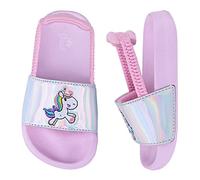 Sandali Estive Ragazze Pantofole da Piscina Banda Elastica Antiscivolo Bambini Ciabatte da Spiaggia ada Interno E da Esterno Unicorno Argento 30 EU