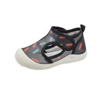 Sandali estivi a piedi nudi per ragazze e ragazzi, scarpe da ginnastica leggere per bambini, antiscivolo, traspiranti, per spiaggia, nuoto, piscina, scarpe da acqua con chiusure a strappo, Nero , 22