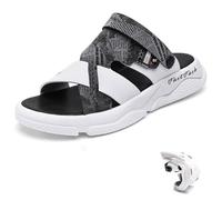 Sandali Estivi Casual da Uomo, Sandali in PU con Colori a Contrasto, Sandali da Spiaggia Casual da Esterno(Grey-01,39 EU)