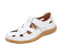 Sandali estivi chiusi sul davanti, da donna, sandali ortopedici, piatti, da trekking, alla moda, per il tempo libero, comodi e leggeri, sandali romani estivi, bianco, 38 EU