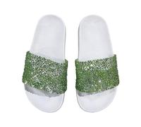 Sandali estivi da bambina con paillettes, morbidi e accoglienti, con punta aperta, per la casa, vestibilità larga, scarpe con apertura sul retro, comode pantofole estive casual da esterno, leggere, da