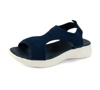 Sandali estivi da donna, alla moda, robusti, ideali per avventure in città e viaggi, con suola flessibile e aspetto alla moda, per esplorazioni, infradito, Blu, 41 EU Larga