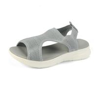 Sandali estivi da donna, alla moda, robusti, ideali per avventure in città e viaggi, con suola flessibile e aspetto alla moda, per esplorazioni, infradito, grigio., 38 EU Larga