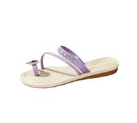 Sandali estivi da donna, casual, piatti, con strass, scarpe romane, eleganti e glitterate, infradito, leggere e comode, scarpe estive per il tempo libero, Lilla, 43 EU