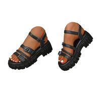 Sandali estivi da donna, comodi sandali con suola spessa, ideali per attività all'aperto, punta aperta, una cinghia e ideali per la spiaggia, comode scarpe estive con plateau, pantofole per piedi