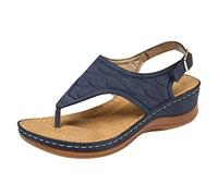 Sandali estivi da donna, comodi, suola morbida, punta aperta, leggeri, antiscivolo, traspiranti, alla moda, scarpe estive con plantare morbido, comode scarpe da spiaggia, Blu, 42 EU