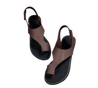 Sandali estivi da donna con maniche a pollice tinta unita fondo piatto romano spiaggia estate casual piattaforma, Caff, 37.5/36 EU