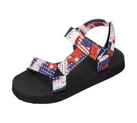 Sandali estivi da donna con motivo bandiera, cinturino largo, comode scarpe per il tempo libero e per escursioni, sandali estivi gladiatori, comodi sandali per spiaggia, vacanze, tempo libero
