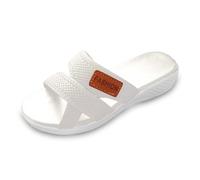 Sandali estivi da donna con punta aperta e suola con plateau, per interni ed esterni, 3 cm, design senza lacci, struttura leggera, selezione a scelta, Beige, 37.5 EU