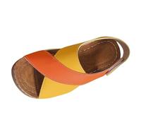 Sandali estivi da donna, con suola spessa con gonna, casual, punta aperta, versatili, da spiaggia, casual, espadrillas per donne, Arancione, 8 UK 3X-Narrow