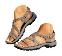 Sandali estivi da donna con supporto dell'arco plantare e cinturino alla caviglia regolabili, rete traspirante, scarpe estive casual, scarpe da donna, zoccoli e pantofole, scarpe da giardino in pelle