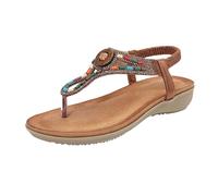 Sandali estivi da donna con tacco a blocco, stile retrò, comodi, sandali da donna estivi, Marrone, 36.5 EU