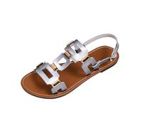 Sandali estivi da donna con zeppa piatta aperta scarpe alla moda casual cinturino alla caviglia supporto arco cavo pantofole per donna leggere slingback antiscivolo recupero camminare infradito