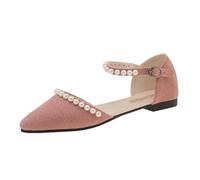 Sandali estivi da donna, eleganti sandali chiusi, con tacco basso, classici, alla moda, sandali da lavoro, semplici, in tinta unita, scarpe basse da donna estive, Colore: rosa., 36 EU