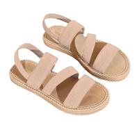 Sandali estivi da donna, estivi, da donna, piatti, da spiaggia, aperti, morbidi, da trekking, regolabili, chunky, beige., 42 EU