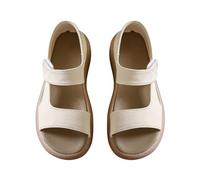 Sandali estivi da donna, punta aperta, punta tonda, suola spessa, una linea con due sandali da spiaggia indossabili, sandali estivi da donna, taglia 8, Beige, 36 EU