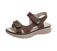 Sandali estivi da donna, sportivi, comodi, con chiusura in e striscia larga, suola leggera per un elevato comfort, materiale traspirante per le giornate calde, caffè, 43 EU