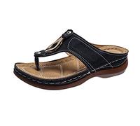 Sandali estivi da donna, suola spessa, sandali da donna, sandali estivi, sandali leggeri con zeppa, sandali da spiaggia, alla moda, per interni ed esterni, scivoli posteriori aperti, Nero , 41 EU