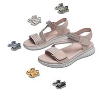 Sandali estivi da pescatore da donna, sandali ortopedici da passeggio da donna, sandali con zeppa con supporto plantare e cinturino alla caviglia regolabile (Pink,43)