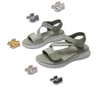 Sandali estivi da pescatore da donna, sandali ortopedici da passeggio da donna, sandali con zeppa con supporto plantare e cinturino alla caviglia regolabile (Green,37)